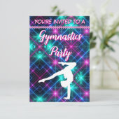 Neon Glow Party Gymnastiek Verjaardag Kaart (Staand voorkant)