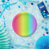 Neon Glow Party Rainbow Spectrum Ombre Papier Bord (Feest)