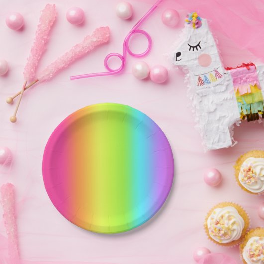 Neon Glow Party Rainbow Spectrum Ombre Papier Bord (Feest)