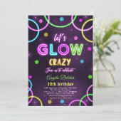 Neon Glow Party Verjaardag Kaart (Staand voorkant)