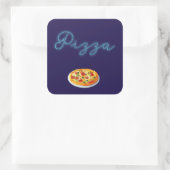 Neon Glow Pizza bord Vierkante Sticker (Tas)