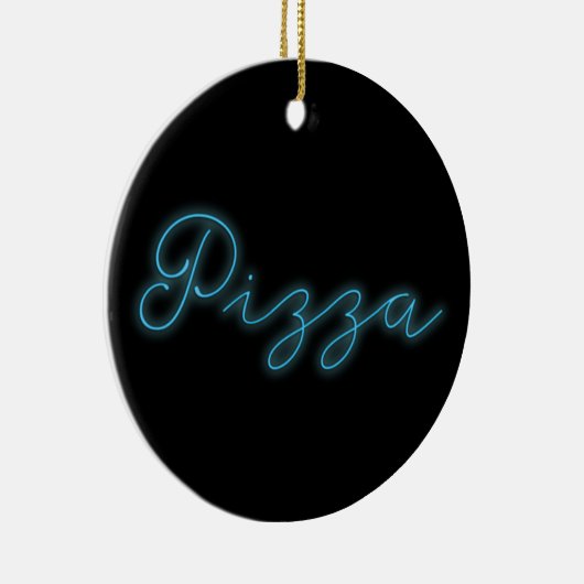 Neon Glow Pizza Keramisch Ornament (Rechts)