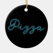 Neon Glow Pizza Keramisch Ornament (Voorkant)
