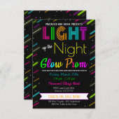 Neon Glow Prom Dance Invitation (Devant / Derrière)