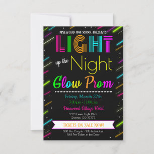 Neon Glow Prom Dance uitnodiging