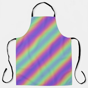 Neon Glow Rainbow Stripe All-Over Print Schort