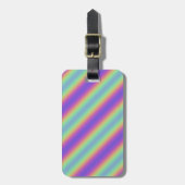 Neon Glow Rainbow Stripe Bagagelabel (Voorkant verticaal)