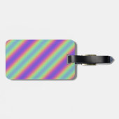 Neon Glow Rainbow Stripe Bagagelabel (Achterkant horizontaal)