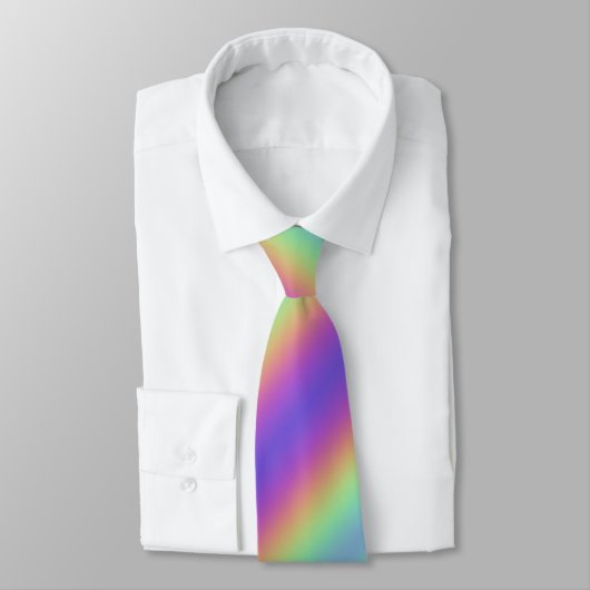 Neon Glow Rainbow Stripe Stropdas (Gebonden)