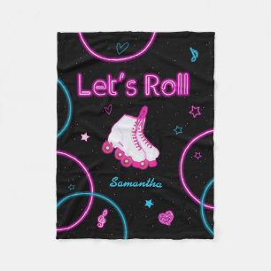 Neon Glow Rolschaatsen Let's Roll Meisje Fleece Deken