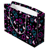 Neon Glow Rolschaatsen Let's Roll Pattern Groot Cadeauzakje (Achterkant Gekanteld)