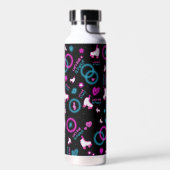 Neon Glow Rolschaatsen Let's Roll Pattern Waterfles (Links)