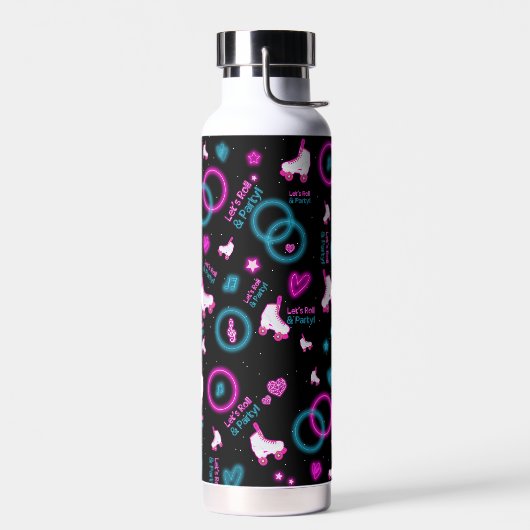 Neon Glow Rolschaatsen Let's Roll Pattern Waterfles (Links)