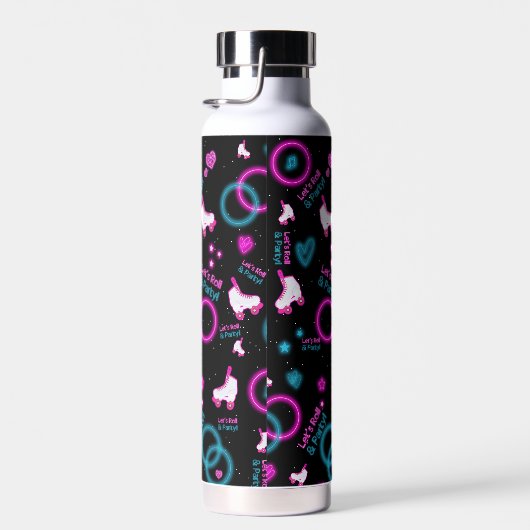 Neon Glow Rolschaatsen Let's Roll Pattern Waterfles (Rechts)