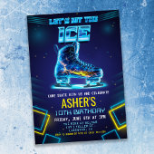Neon Glow Schaatsen Verjaardag Uitnodiging