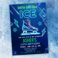 Neon Glow Schaatsen Verjaardag *Uitnodiging ALLEEN