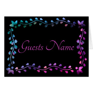 Neon Glow Seed Guests Naam Table Card