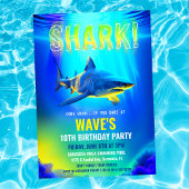 Neon Glow Shark Invitation d'anniversaire