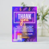 Neon Glow Sign Karaoke Verjaardagsfeest Dank Je Kaart (Staand voorkant)
