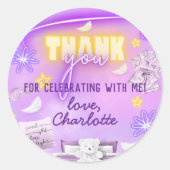 Neon Glow Sleepover Slumber Party Dank u Ronde Sticker (Voorkant)