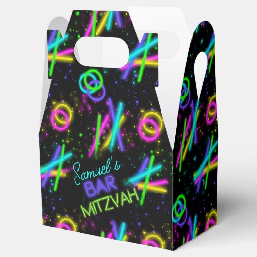 Neon Glow Stick Bar Mitzvah ID991 Bedankdoosjes (Geopend)