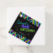 Neon Glow Stick Bar Mitzvah ID991 Bedankjes Labels (In situ)