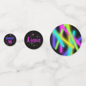 Neon Glow Stick Sweet 16 Name ID760 Confetti (Achterkanten)