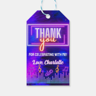 Neon Glow Teken Karaoke Verjaardagsfeestje Dank u Cadeaulabel