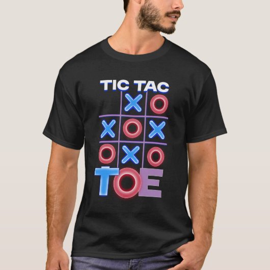 Neon Glow Tic Tac Toe T-shirt (Voorkant)