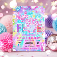 Neon Glow Tie Dye High Vijf Verjaardagsfeestje