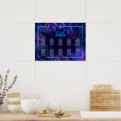 Neon Glow Verjaardag Downloadbare Zitting Grafiek Poster (Keuken)