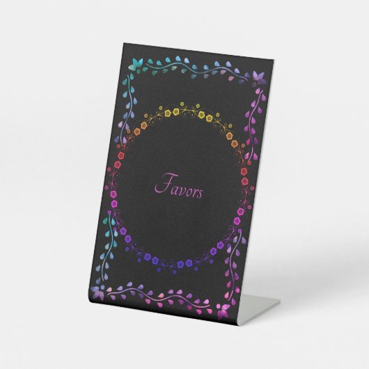 Neon Glow Wedding Favors Table Pedestal Sign Reclamebord Met Voetstuk (Voorkant)