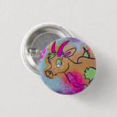 Neon Goat Ronde Button 3,2 Cm (Voorkant /achterkant)