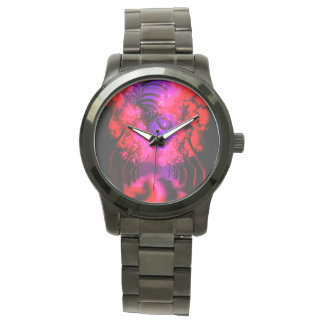 Neon Goddess in Enchanted Forest Horloge