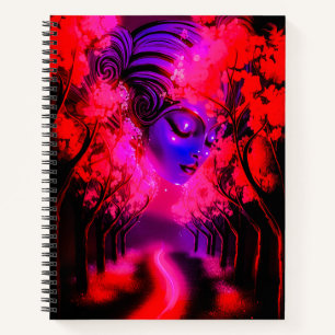 Neon Godin in Betoverd Woud Notitieboek