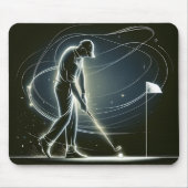 Neon Golfer Het zetten van de Golfbal Muismat (Voorkant)