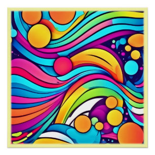 Neon Golven Trillende Kosmos Perfect Poster
