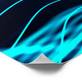Neon golven van talrijke abstracte lijnen en rijen poster (Hoek)