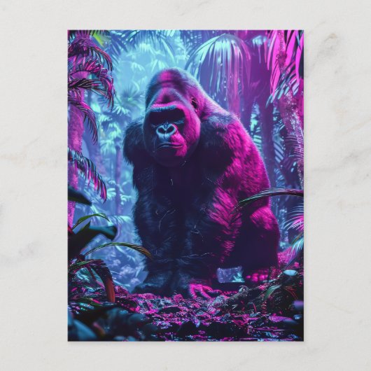 Neon Gorilla Briefkaart (Voorkant)