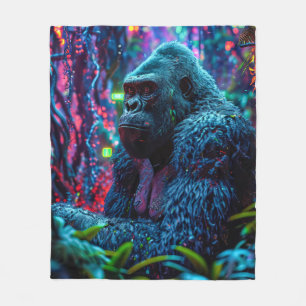 Neon Gorilla Fleece Deken