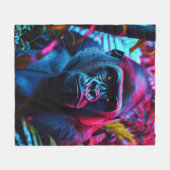 Neon Gorilla Fleece Deken (Voorkant (Horizontaal))