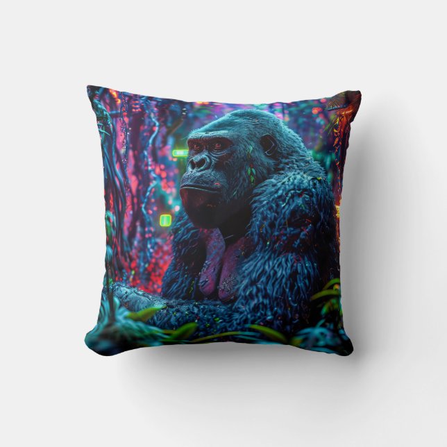 Neon Gorilla Kussen (Voorkant)