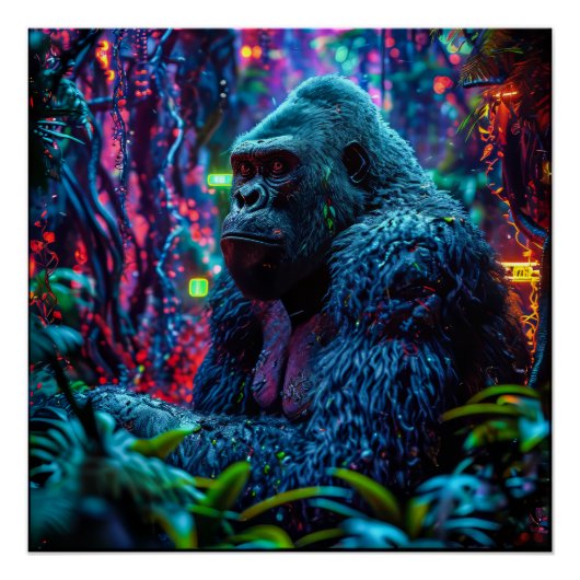 Neon Gorilla Perfect Poster (Voorkant)