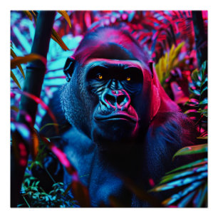 Neon Gorilla Perfect Poster