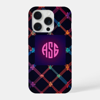 Neon Gradiënt Aangepast Monogram iPhone hoesje iPhone 15 Pro Hoesje