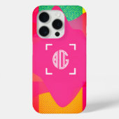 Neon Gradient Custom Monogram iPhone Case (Achterkant)