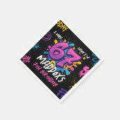 Neon Graffiti 6 7 Meme Trend Six Seven Birthday Servet (Hoek)