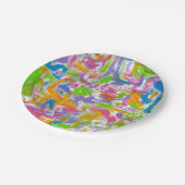 Neon Graffiti - Abstract kunsthaar geschilderd Papieren Bordje (Gekanteld)