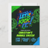 Neon Graffiti adolescent Bubble Soccer Invitation (Devant)