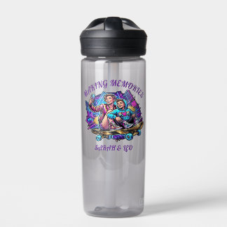 Neon Graffiti Cool Mom & Son Skateboard Water Bott Waterfles